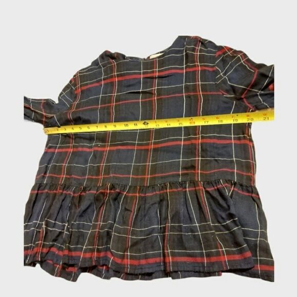 BLUE Plaid Mudpie Blouse Womens Size Medium - Picture 7 of 8